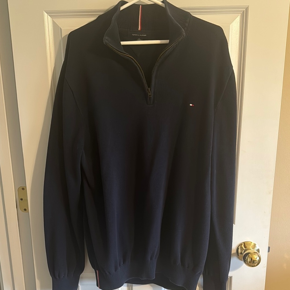 Tommy Hilfiger Blue Zip Up Sweater